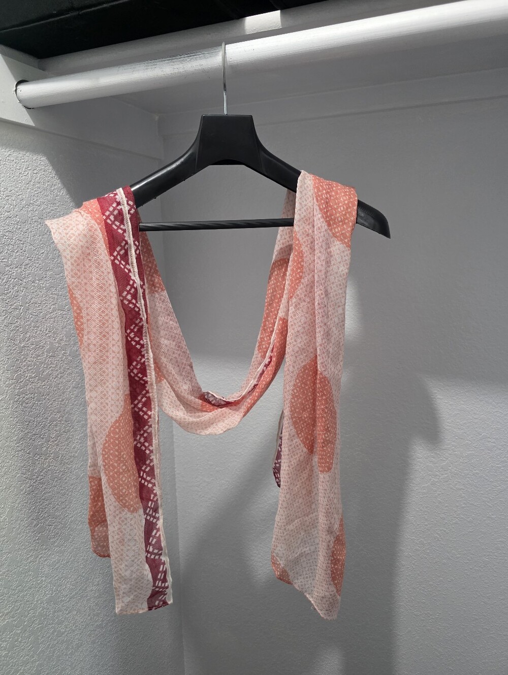 White, Orange, And Red Scarf